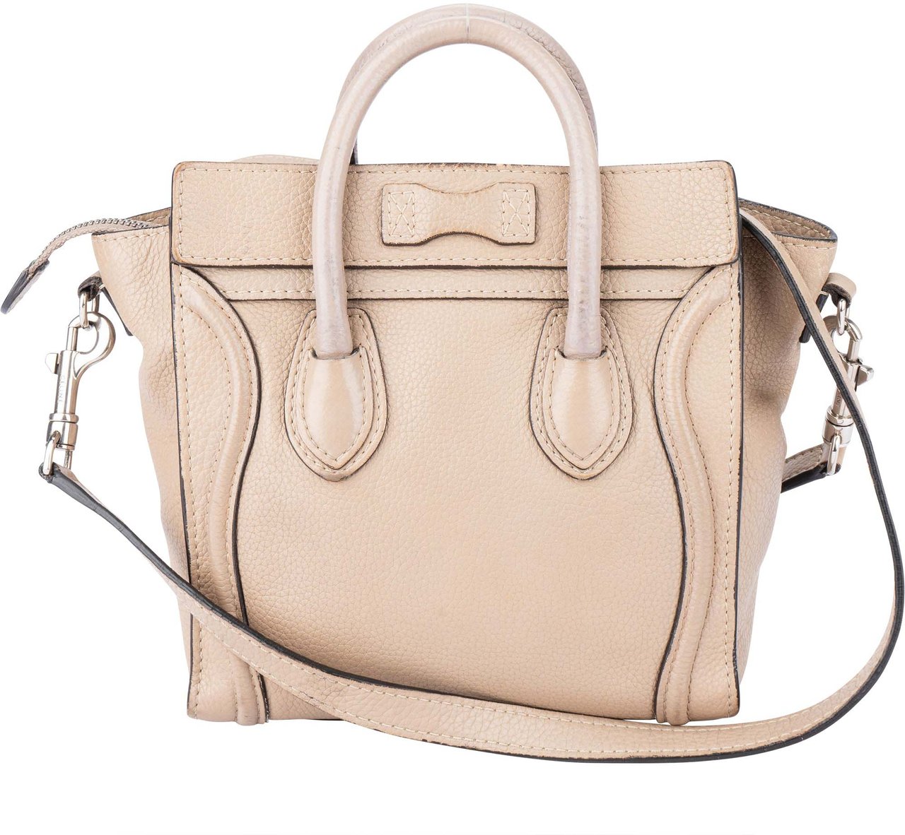 Celine Celine Leather Luggage Handbag Beige
