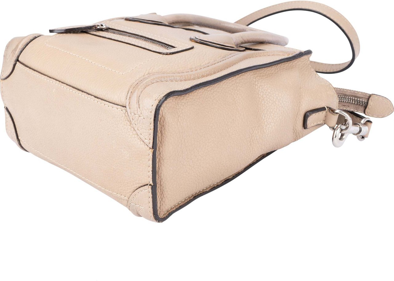 Celine Celine Leather Luggage Handbag Beige