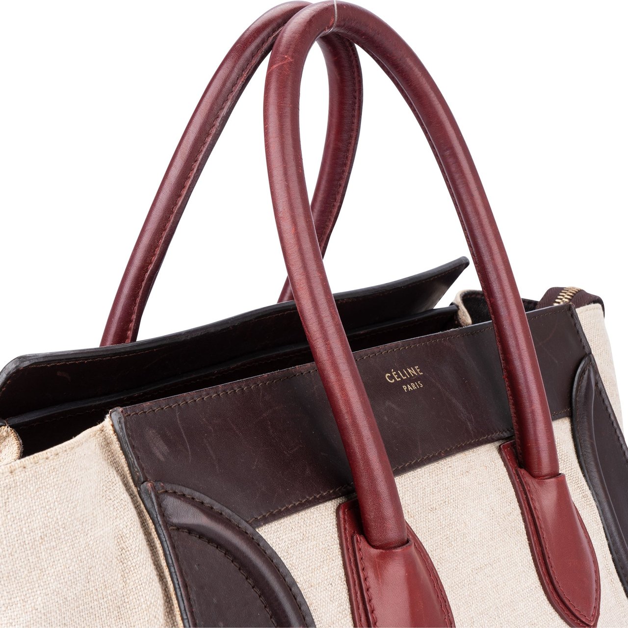 Celine Celine Tricolor Burgundy Cotton Luggage Tag Divers