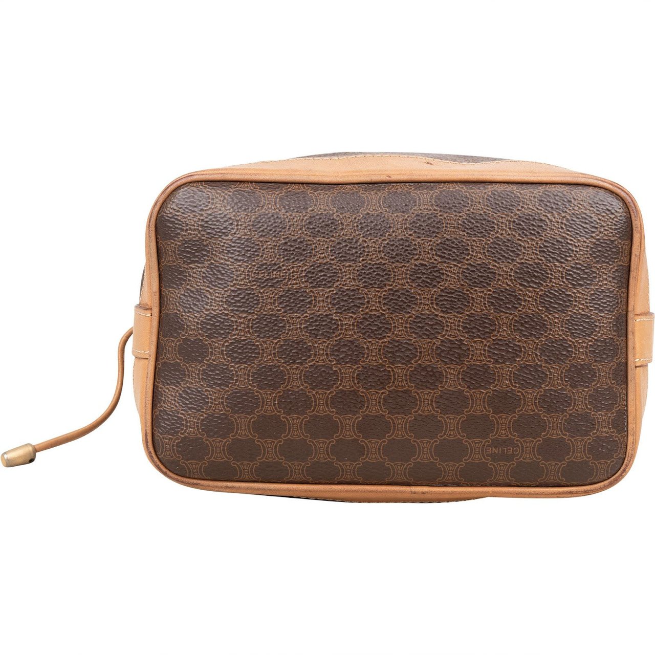 Celine Celine Macadam Drawstring Bucket Shoulder Bag Bruin