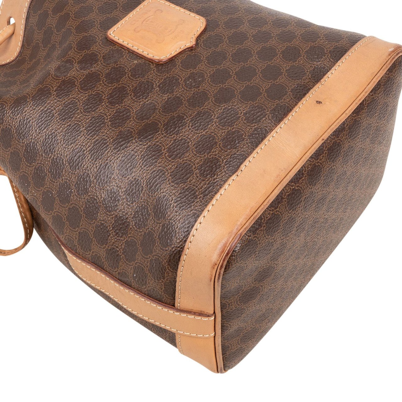 Celine Celine Macadam Drawstring Bucket Shoulder Bag Bruin