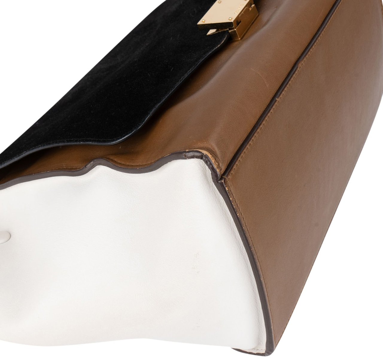 Celine Céline Suede Leather Trapeze Handbag Zwart