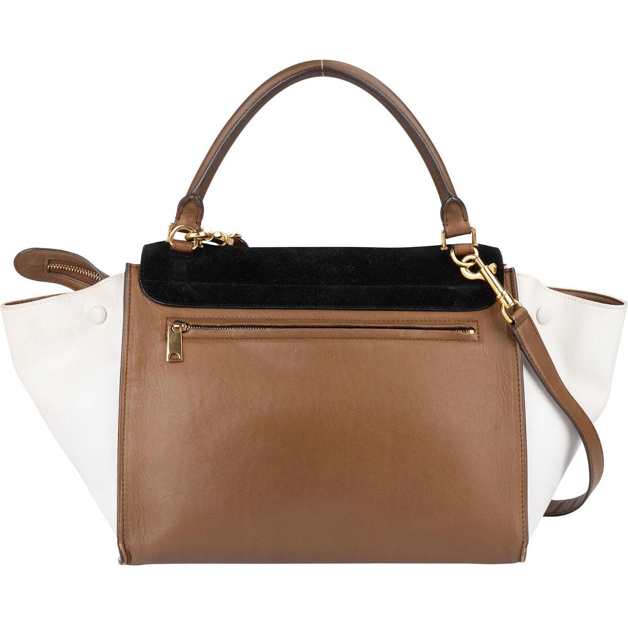 Celine Céline Suede Leather Trapeze Handbag Zwart