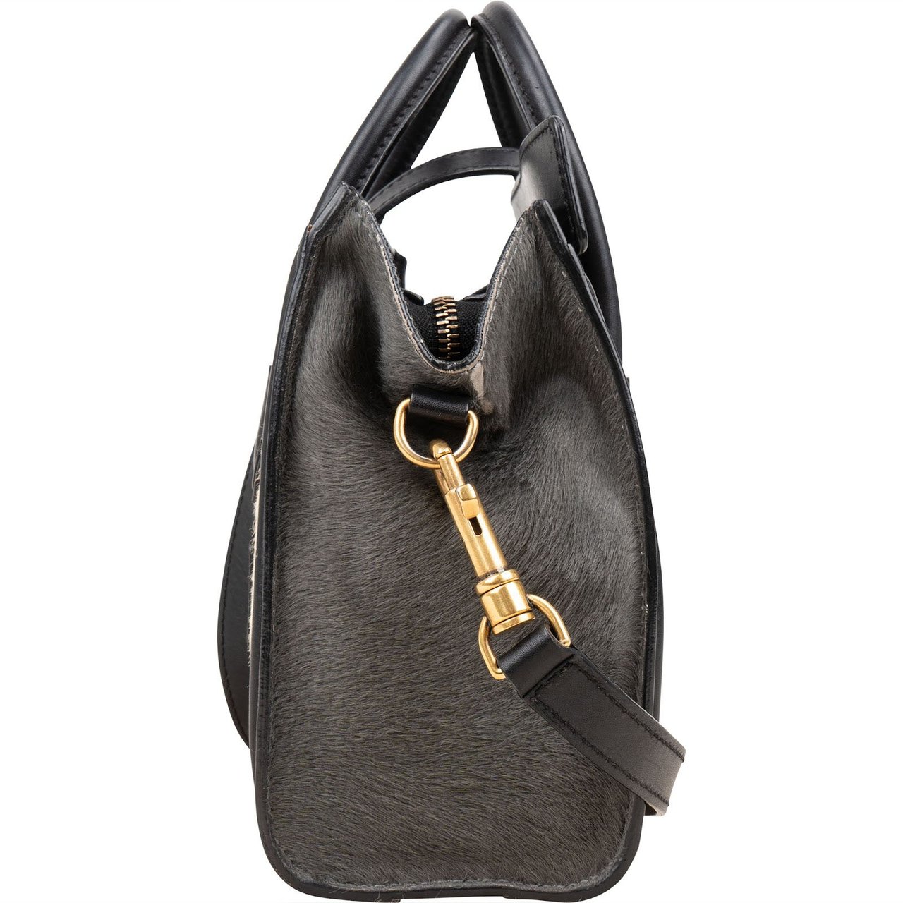 Celine Céline Calf Hair Luggage Handbag Zwart