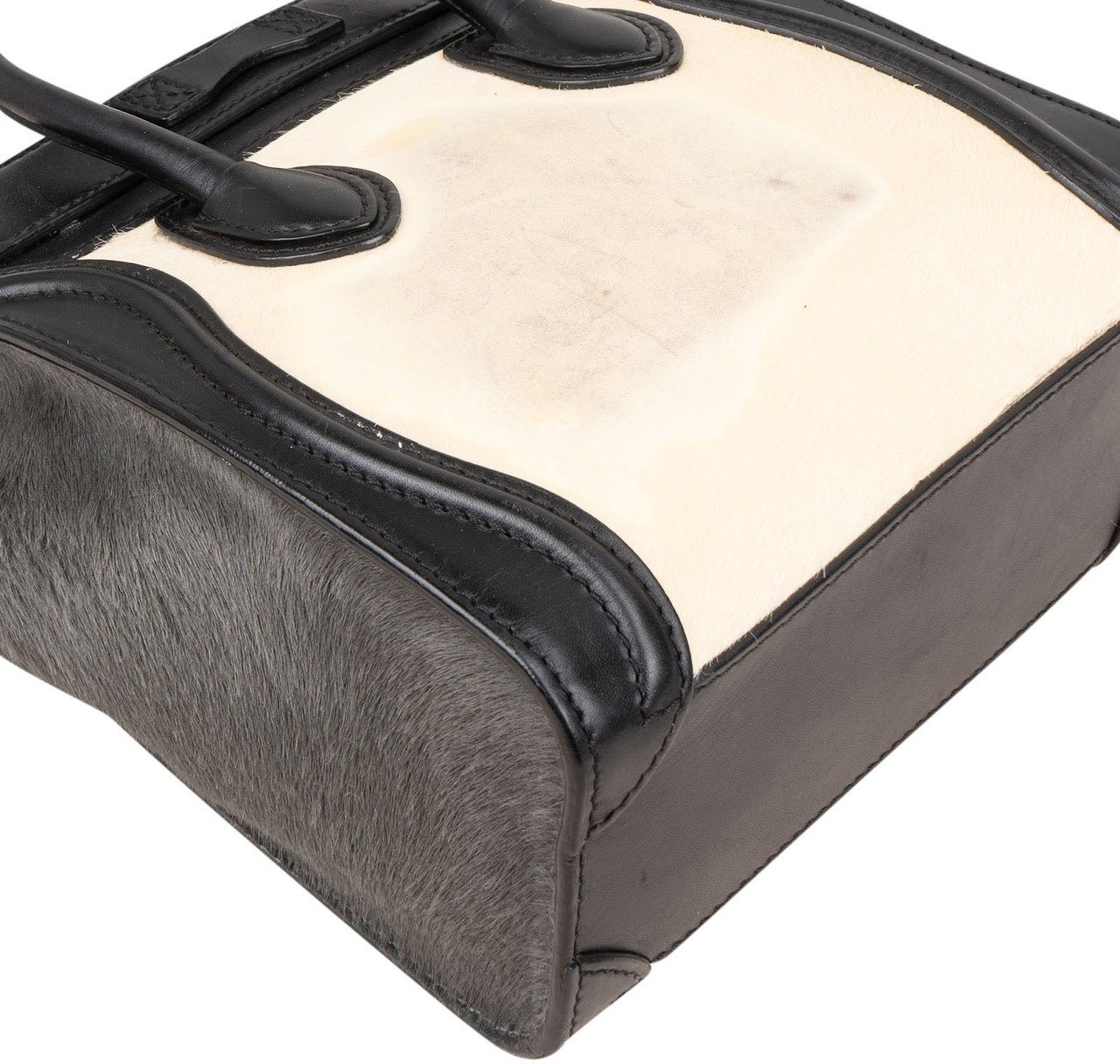 Celine Céline Calf Hair Luggage Handbag Zwart