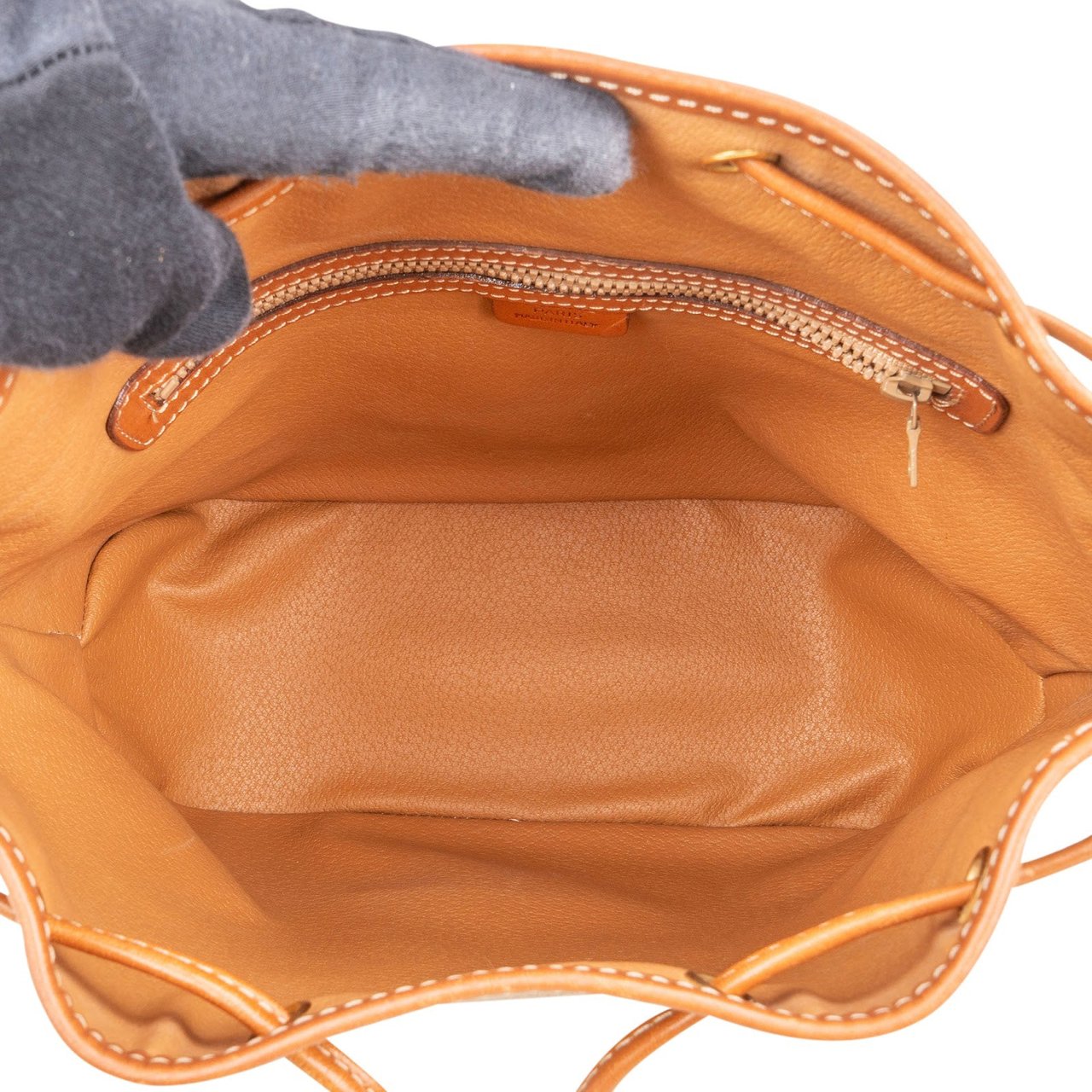 Celine Celine Macadam Canvas Drawstring Bucket Crossbody Bag Beige