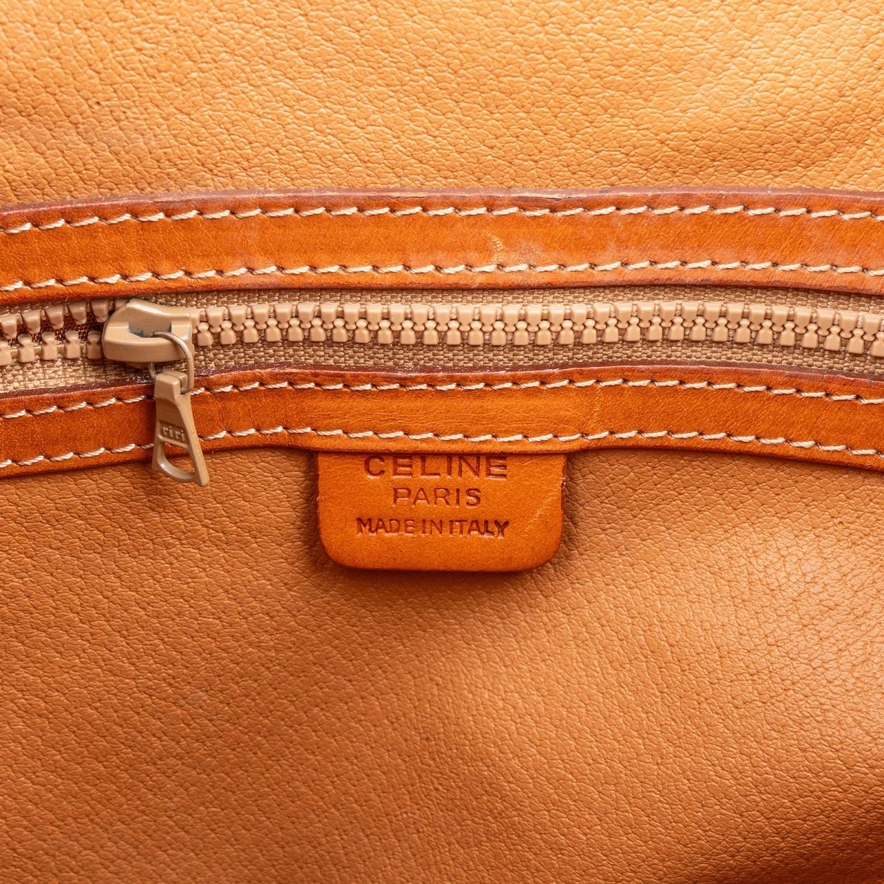 Celine Celine Macadam Canvas Drawstring Bucket Crossbody Bag Beige