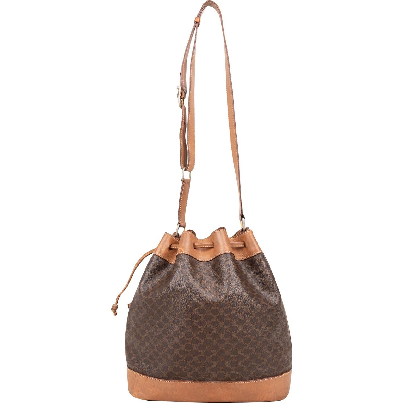Celine Celine Macadam Monogram Drawstring Bucket Shoulder Bag Bruin