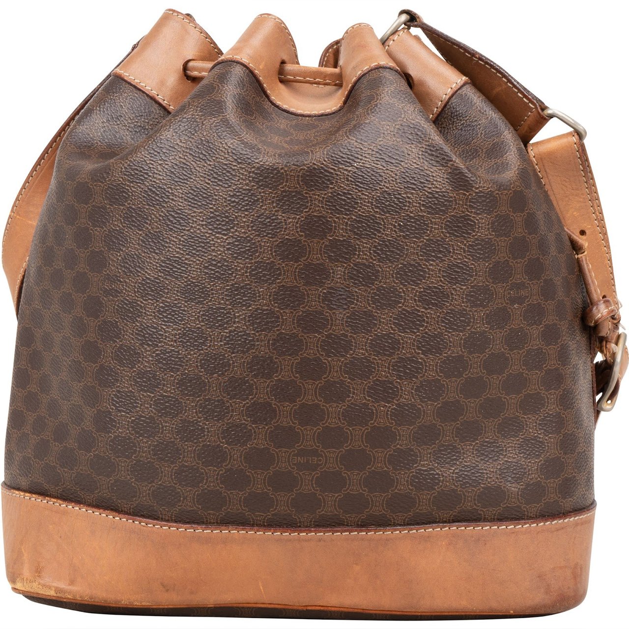 Celine Celine Macadam Monogram Drawstring Bucket Shoulder Bag Bruin