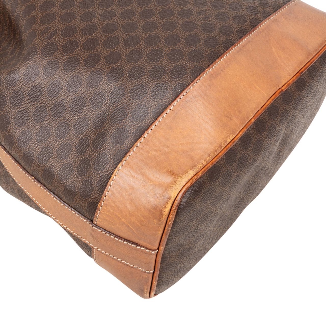 Celine Celine Macadam Monogram Drawstring Bucket Shoulder Bag Bruin