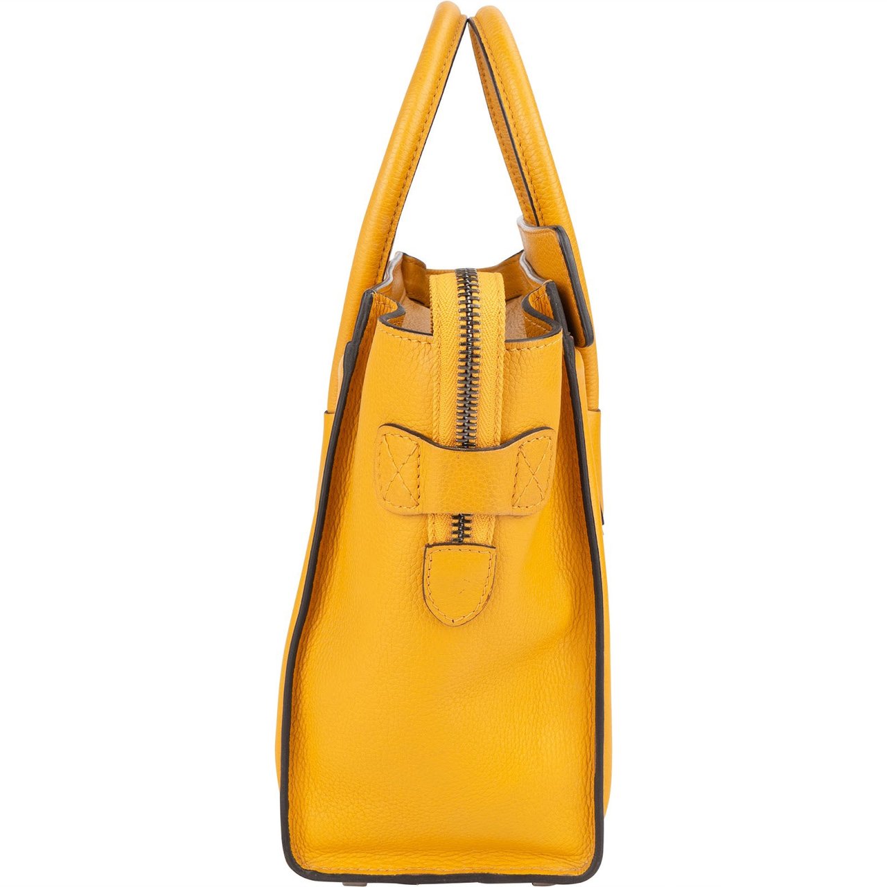 Celine Céline Yellow Leather Luggage Handbag Geel