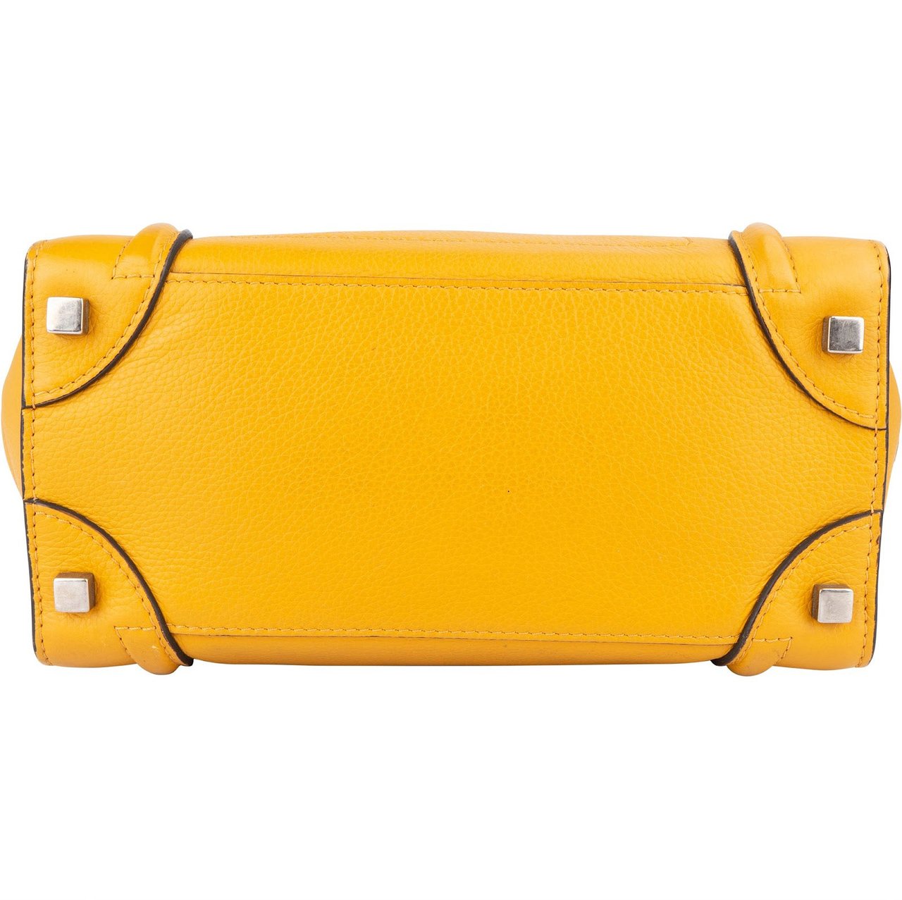 Celine Céline Yellow Leather Luggage Handbag Geel