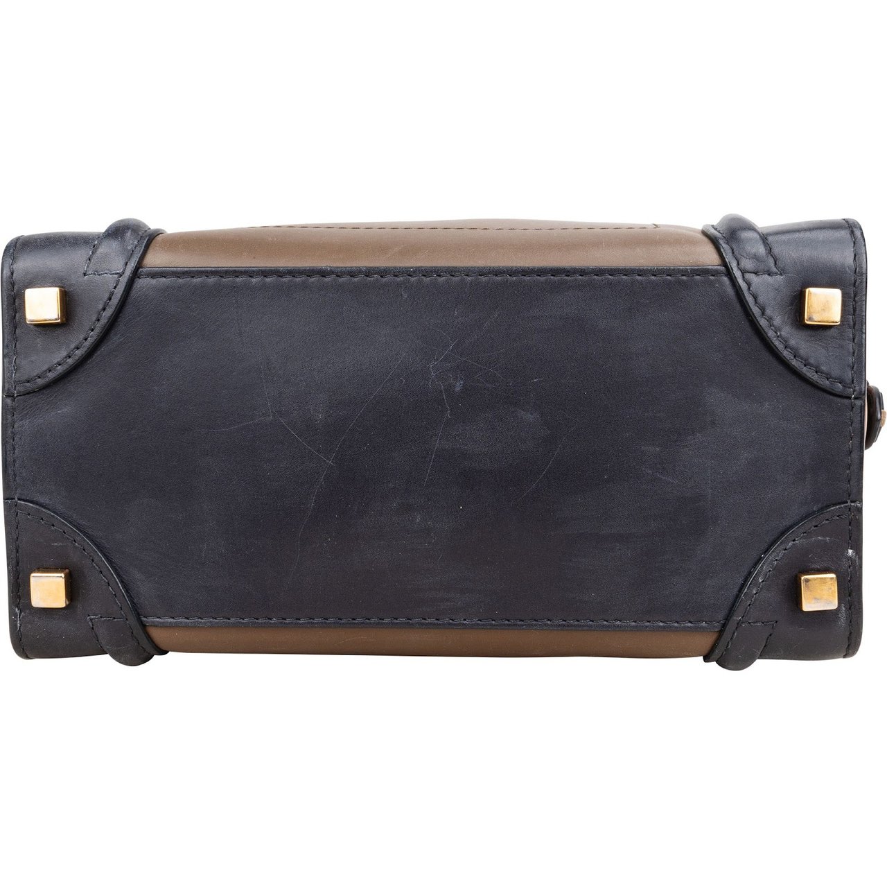 Celine Céline Tricolor Leather Luggage Handbag Zwart