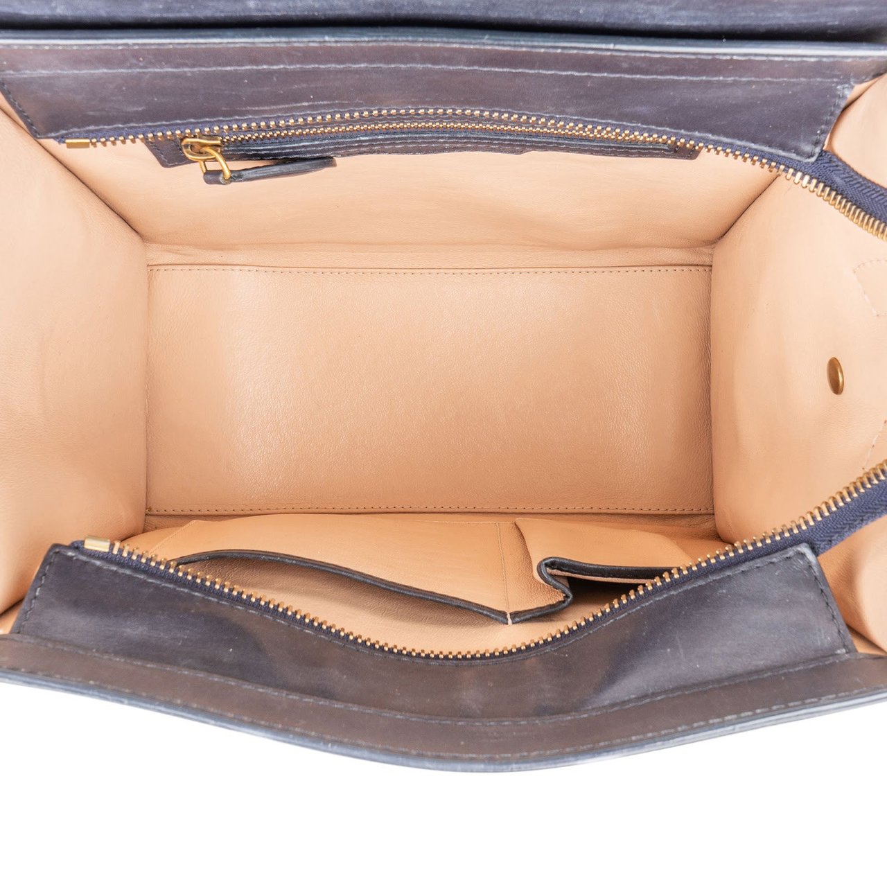 Celine Céline Tricolor Leather Luggage Handbag Zwart