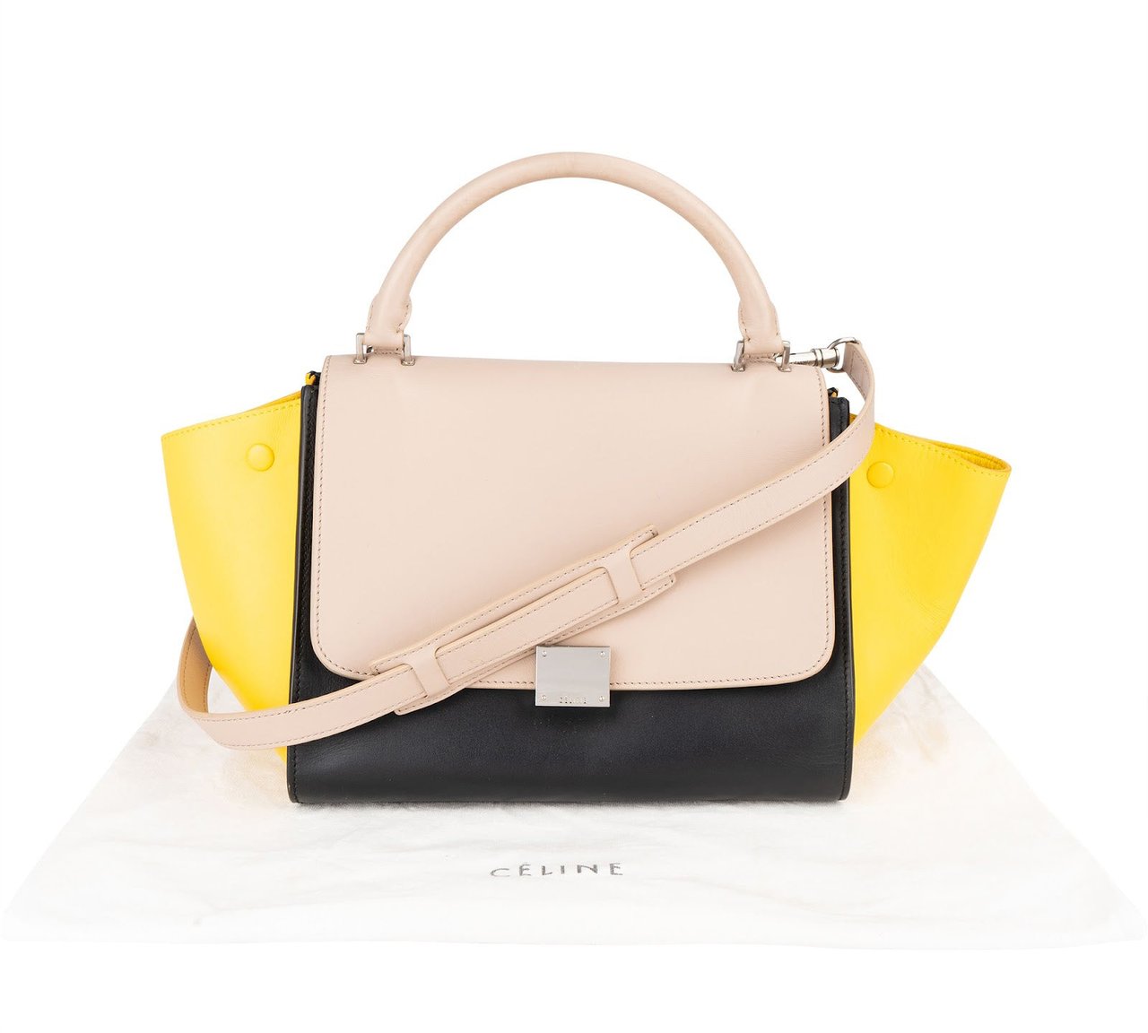 Celine Céline Tricolor Leather Trapeze Handbag Divers