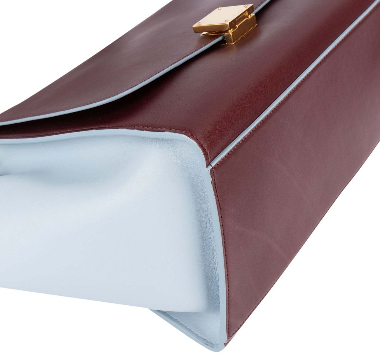 Celine Celine Bicolor Leather Trapeze Handbag Lichtblauw