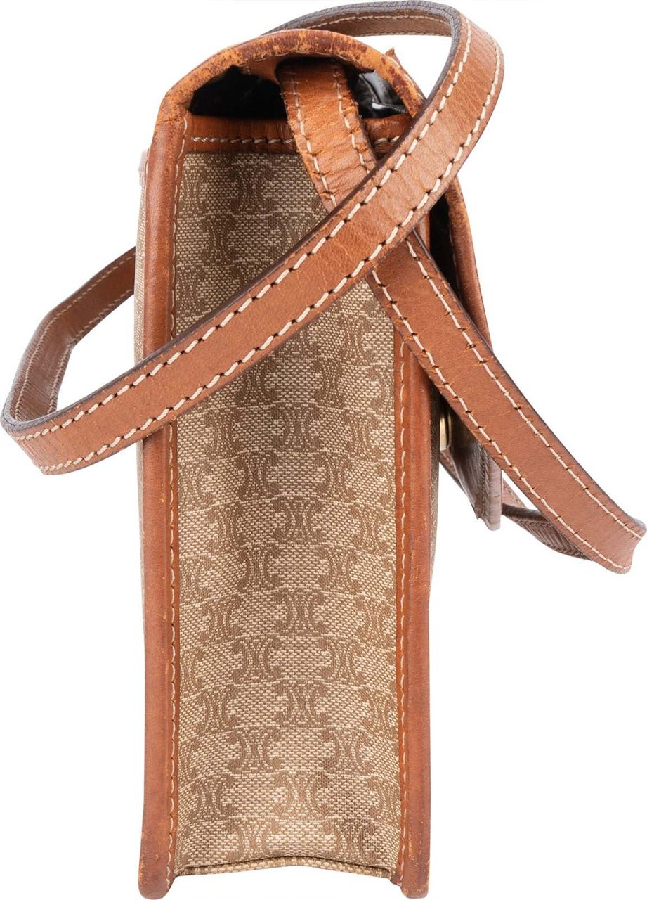 Celine Celine Macadam Monogram Canvas Flap Crossbody Bag Beige