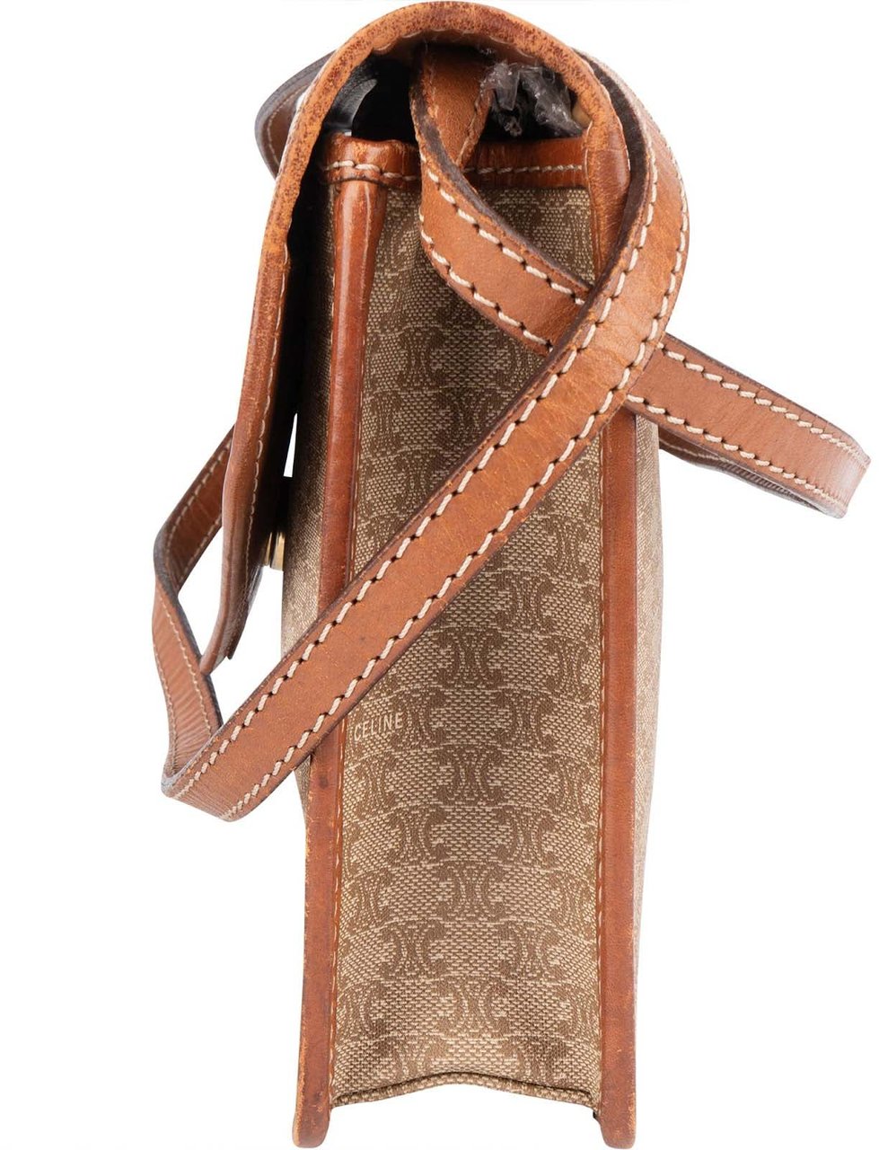 Celine Celine Macadam Monogram Canvas Flap Crossbody Bag Beige