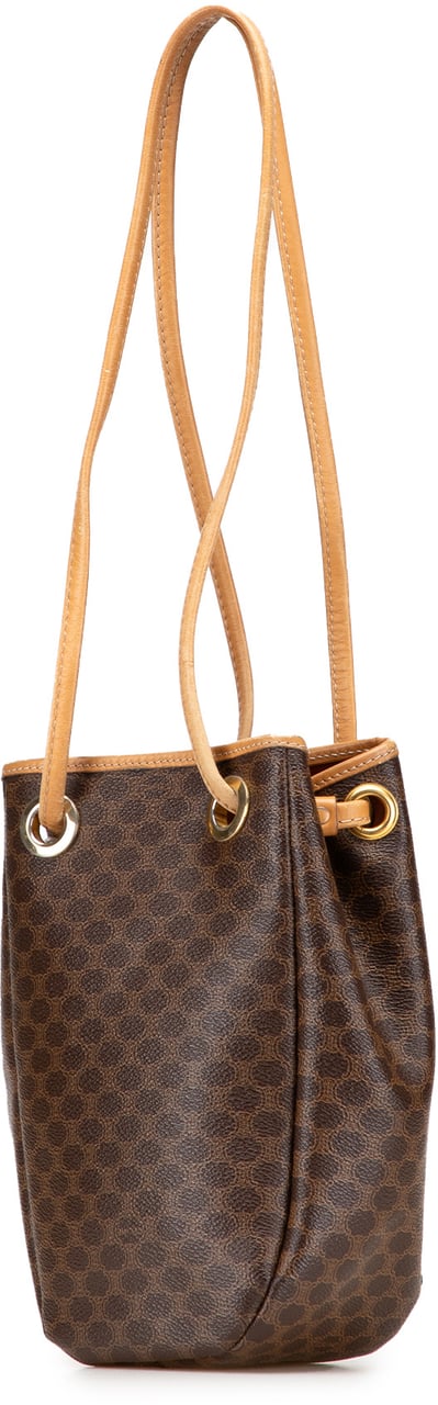 Celine Macadam Coated Canvas Bucket Bag Bruin