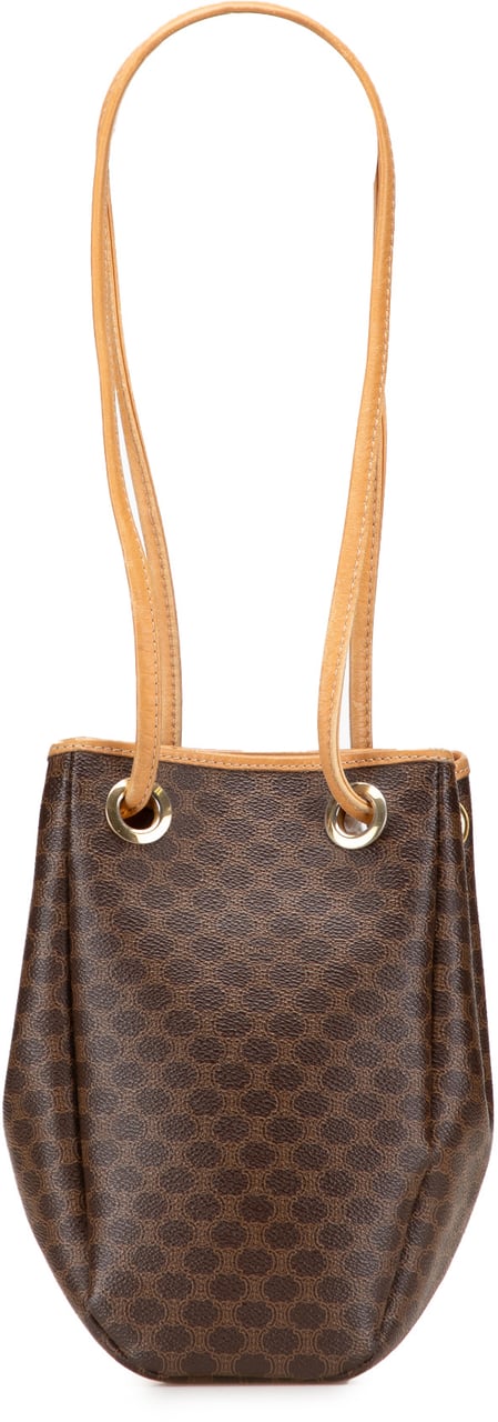 Celine Macadam Coated Canvas Bucket Bag Bruin