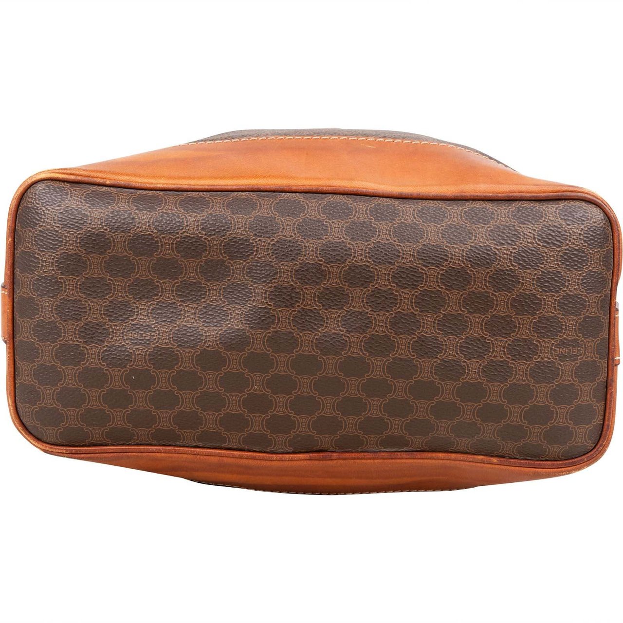 Celine Celine Macadam Canvas Drawstring Bucket Shoulder Bag Bruin