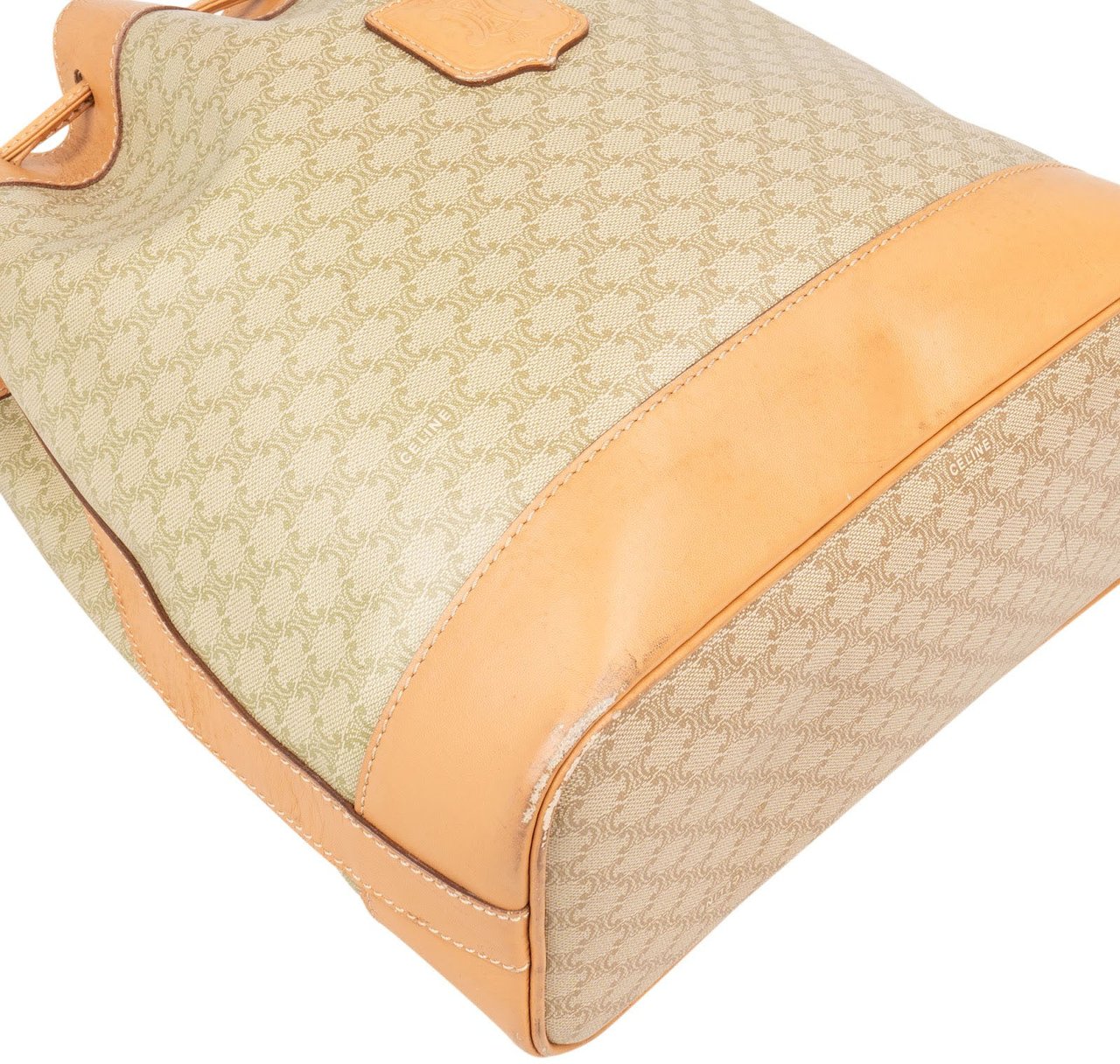 Celine Celine Macadam Monogram Bucket Shoulder Bag Beige