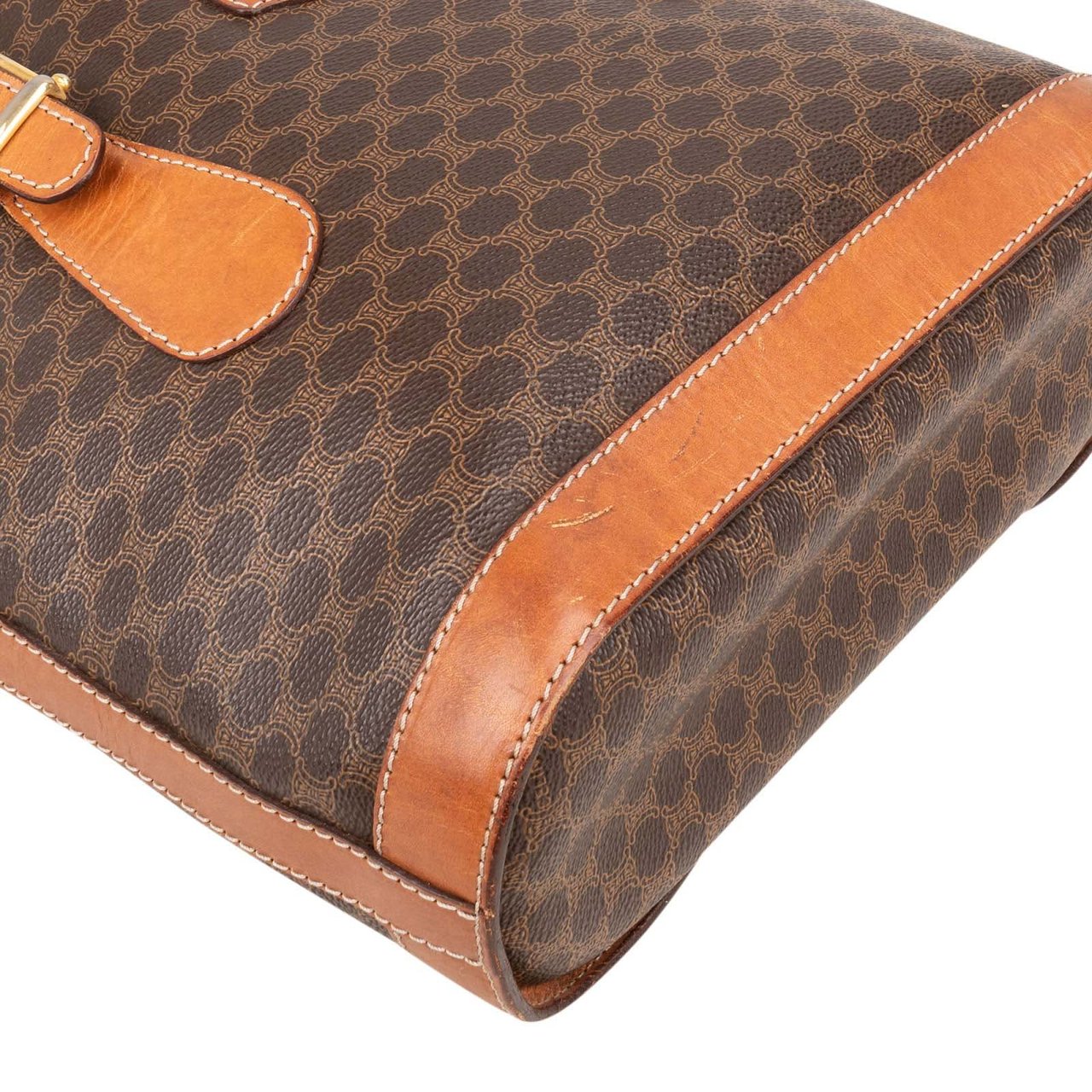 Celine Celine Macadam Monogram Shoulder Bag Bruin