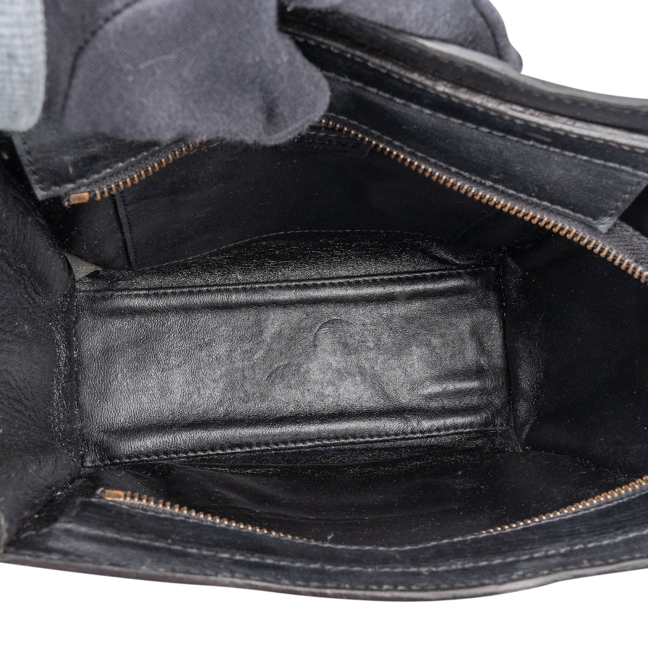 Celine Celine Tricolor Grained Leather Luggage Handbag Oranje