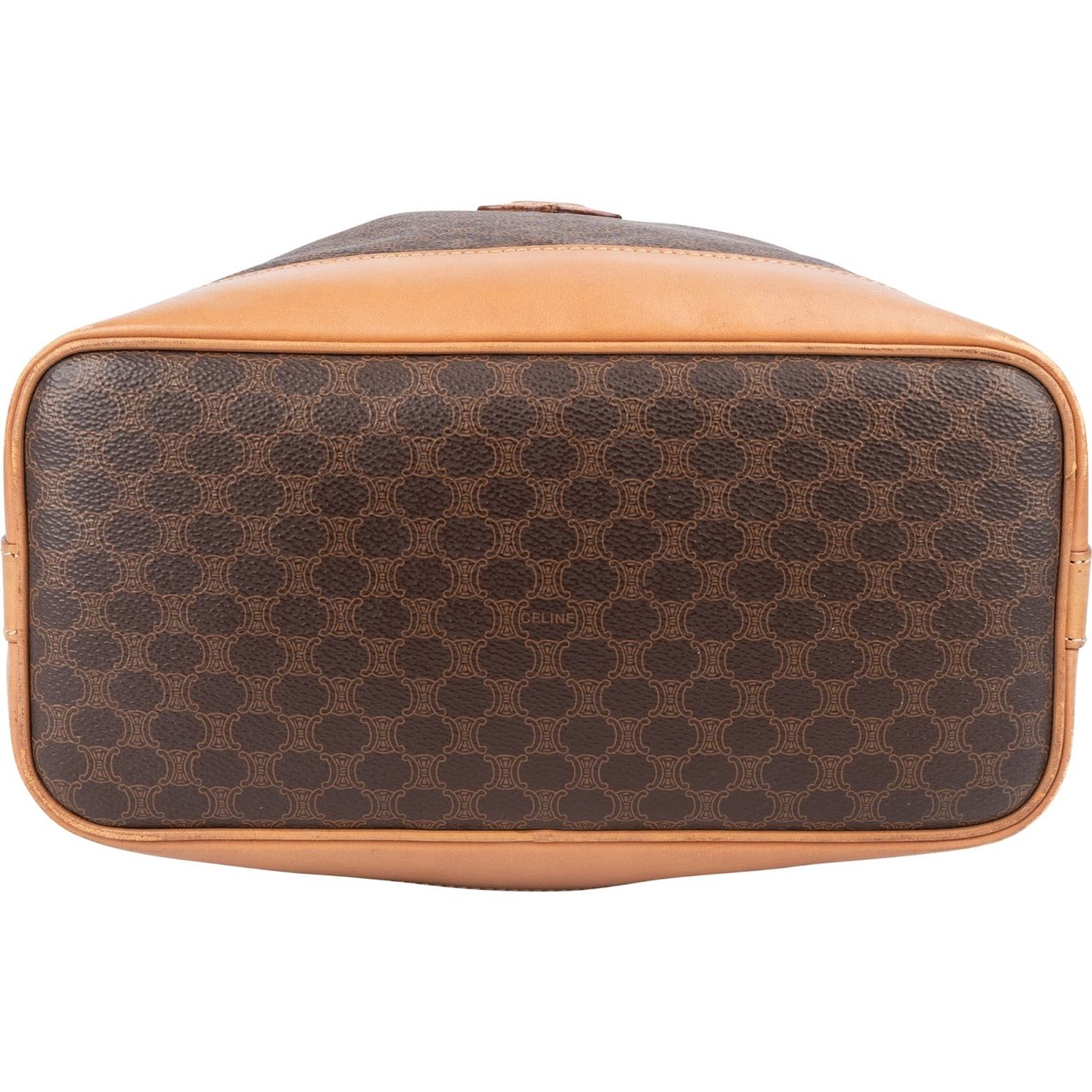 Celine Celine Maccadam Monogram Drawstring Bucket Shoulder Bag Bruin