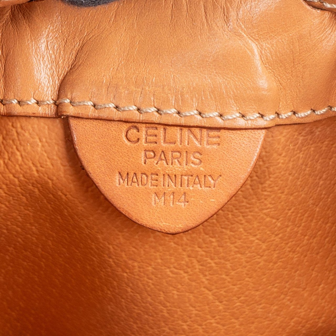 Celine Celine Maccadam Monogram Drawstring Bucket Shoulder Bag Bruin