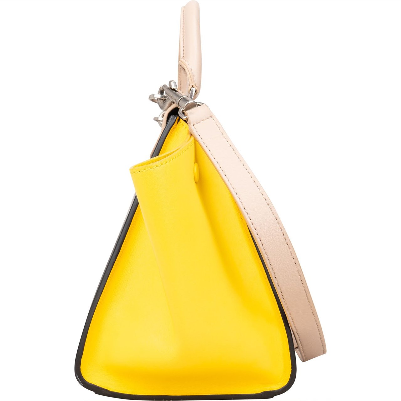 Celine Céline Tricolor Leather Trapeze Handbag Zwart