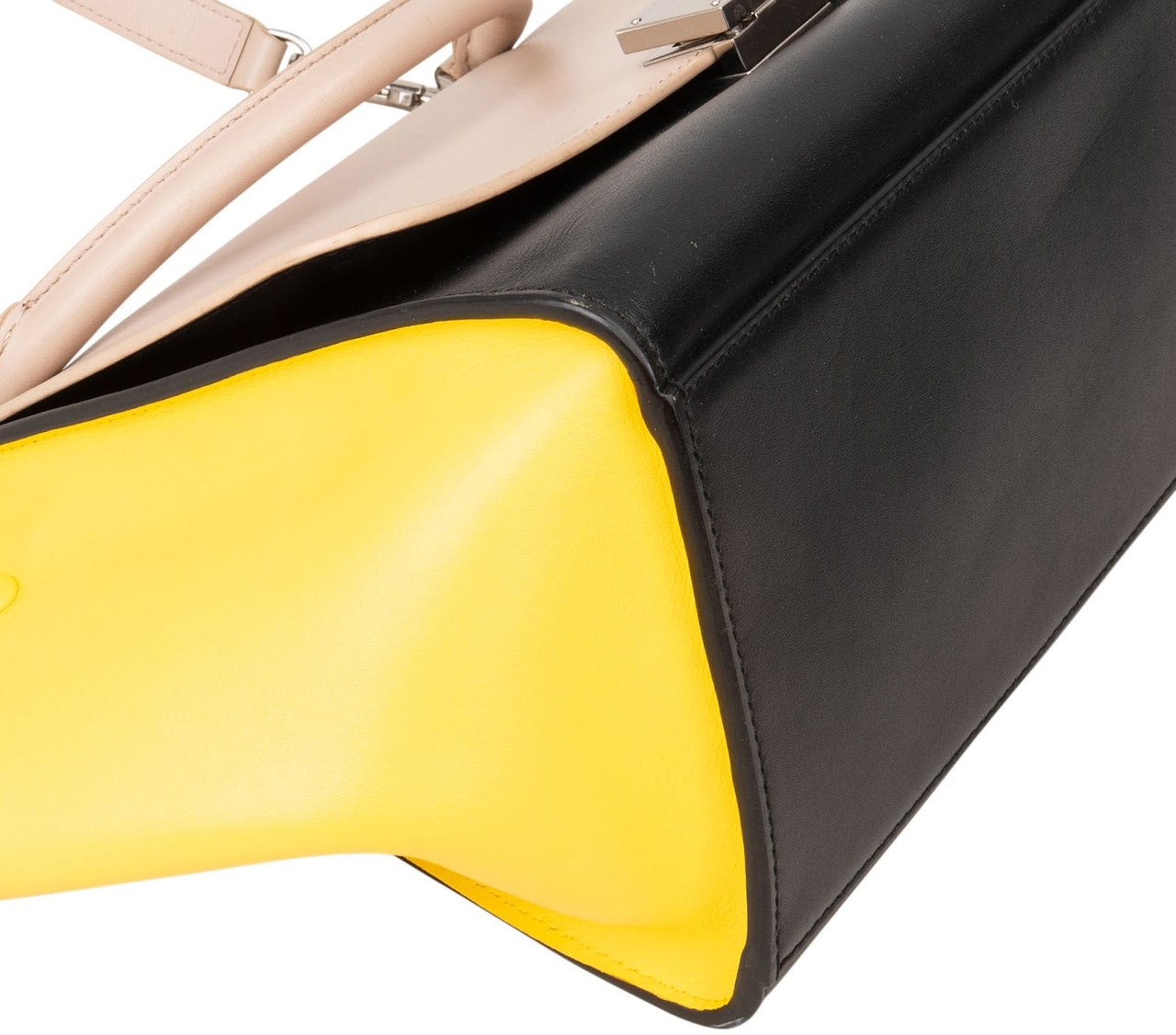 Celine Céline Tricolor Leather Trapeze Handbag Zwart