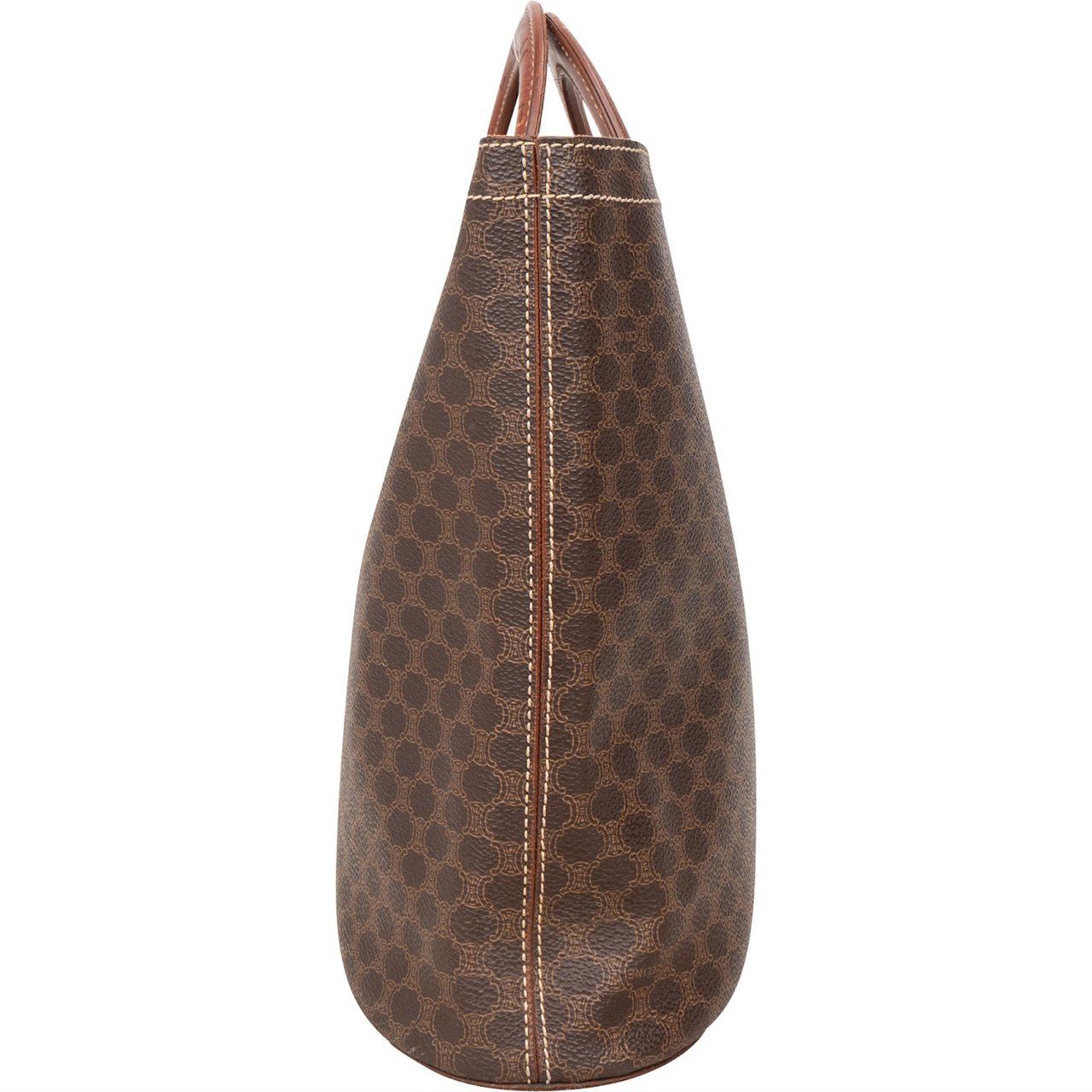 Celine Celine Monogram Macadam Ring Top Handle Handbag Bruin