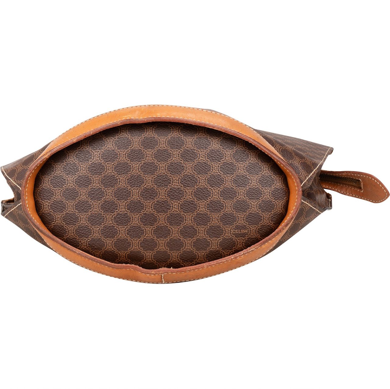 Celine Celine Monogram Macadam Canvas Tote Shoulder Bag Bruin