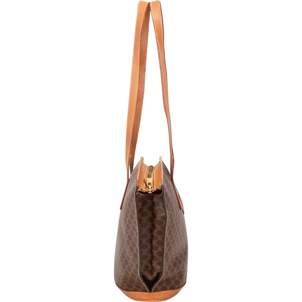 Celine Celine Monogram Macadam Canvas Tote Shoulder Bag Bruin