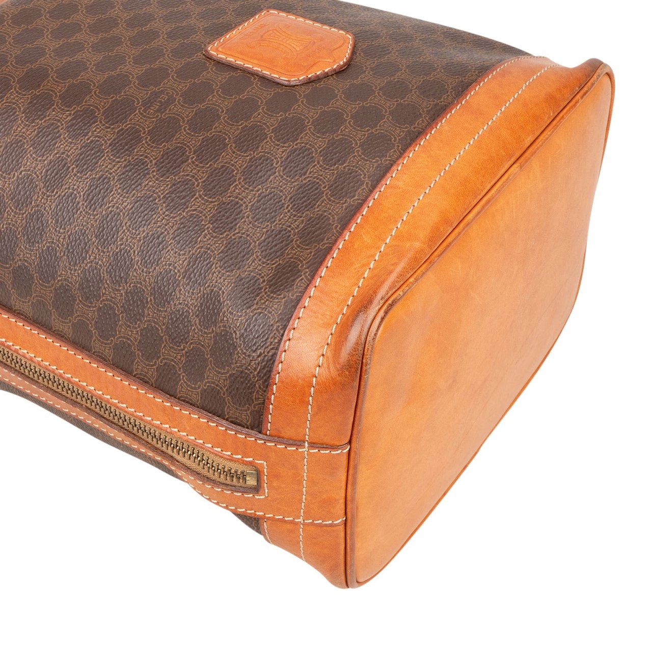 Celine Celine Macadam Canvas Drawstring Bucket Shoulder Bag Bruin