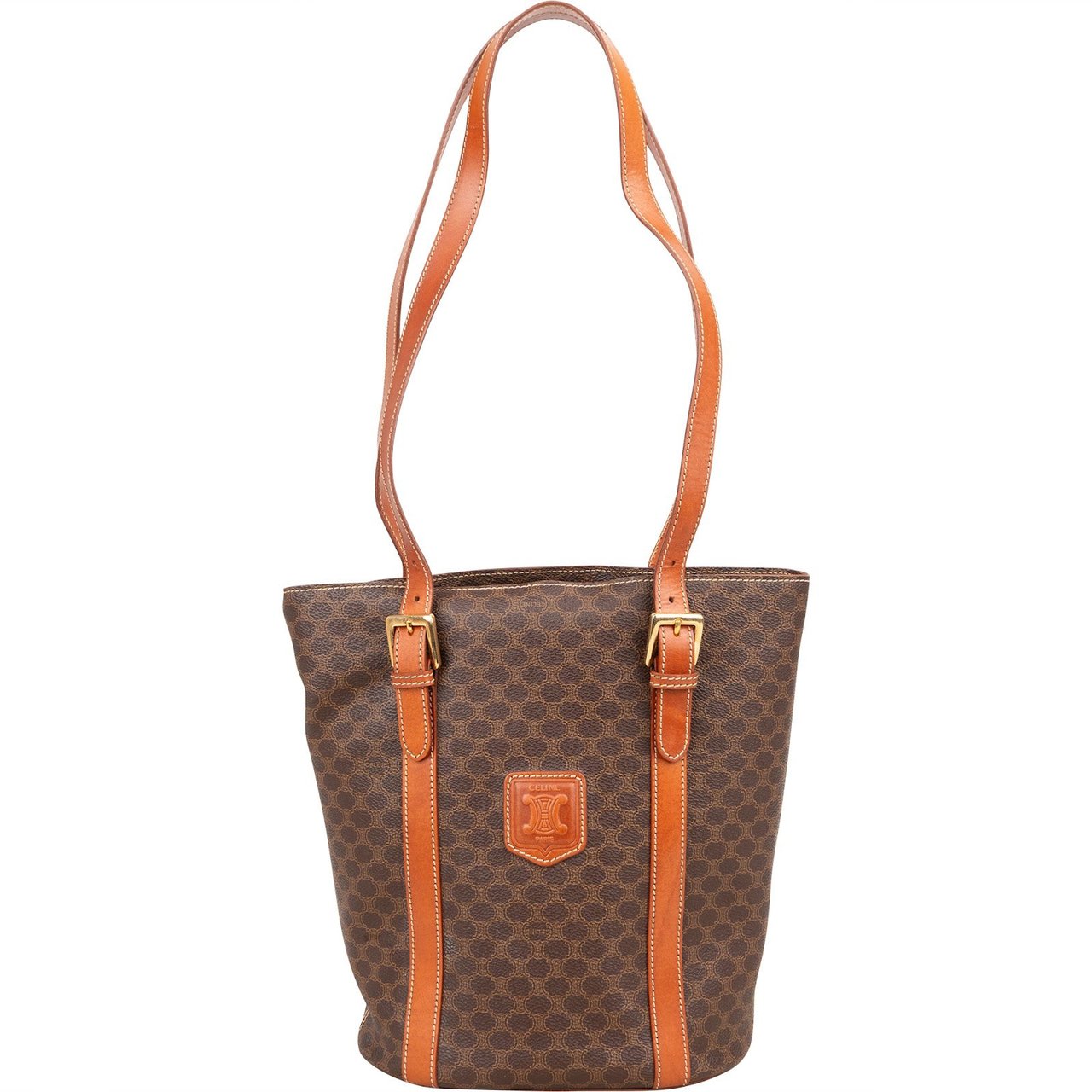 Celine Celine Macadam Monogram Canvas Vertical Shoulder Bag Bruin