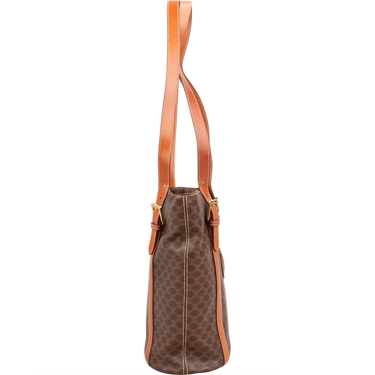 Celine Celine Macadam Monogram Canvas Vertical Shoulder Bag Bruin