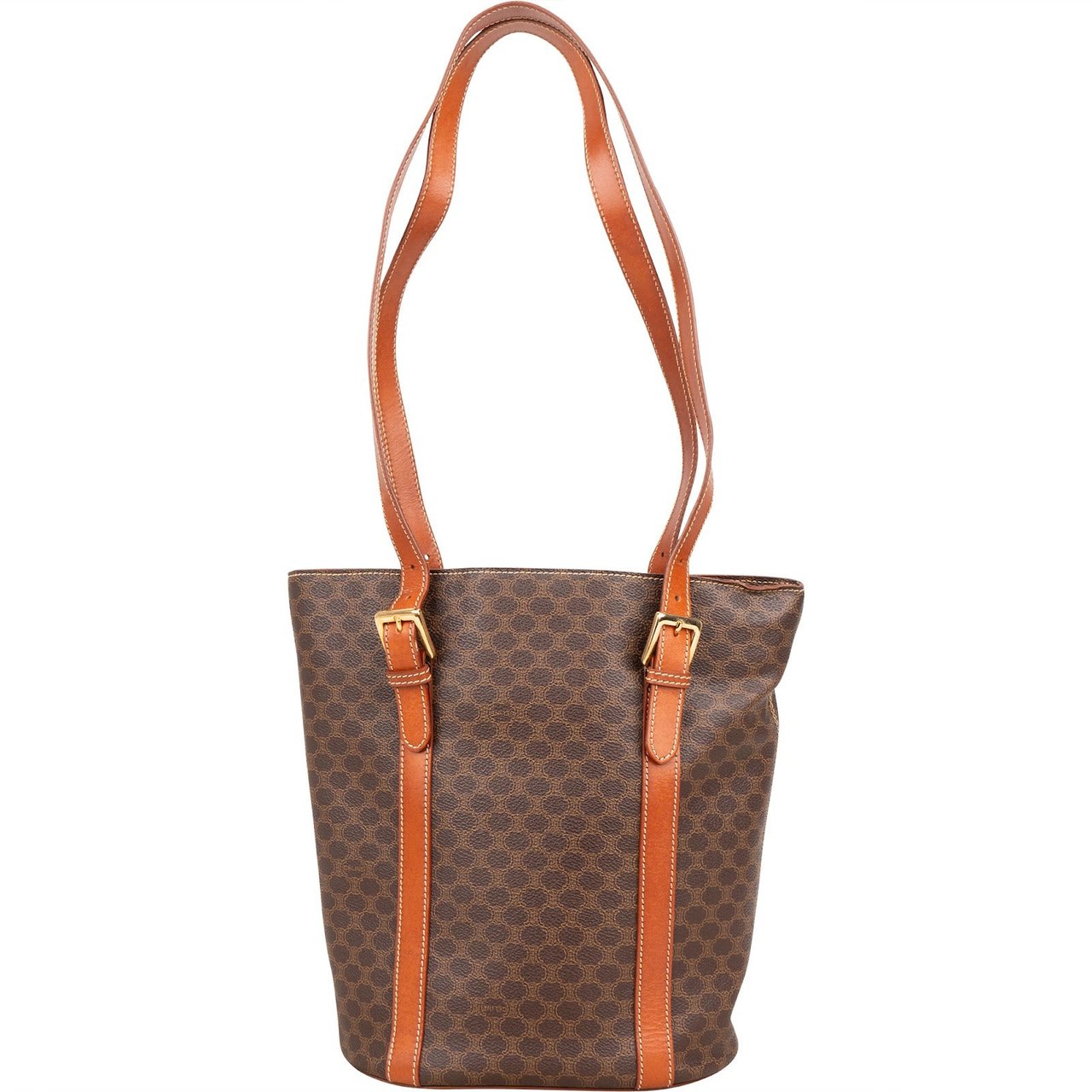 Celine Celine Macadam Monogram Canvas Vertical Shoulder Bag Bruin