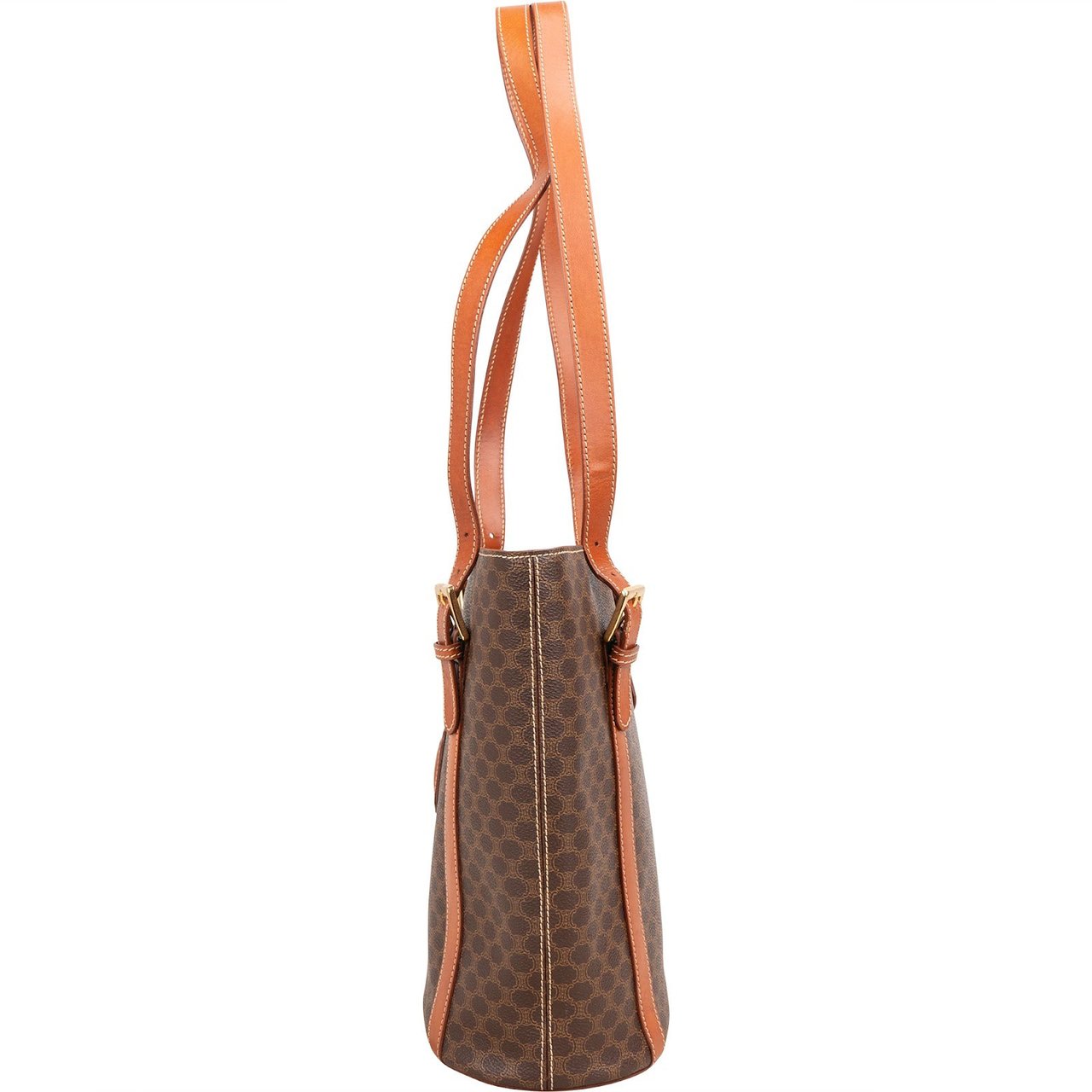 Celine Celine Macadam Monogram Canvas Vertical Shoulder Bag Bruin