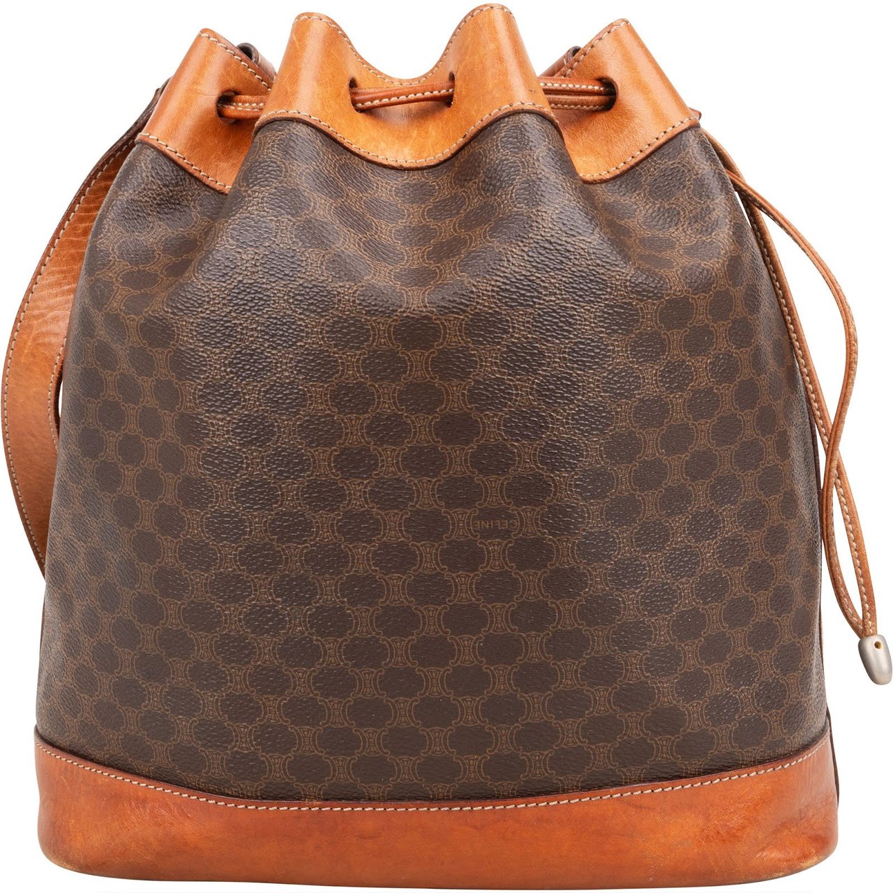 Celine Celine Macadam Monogram Bucket Shoulder Bag Bruin