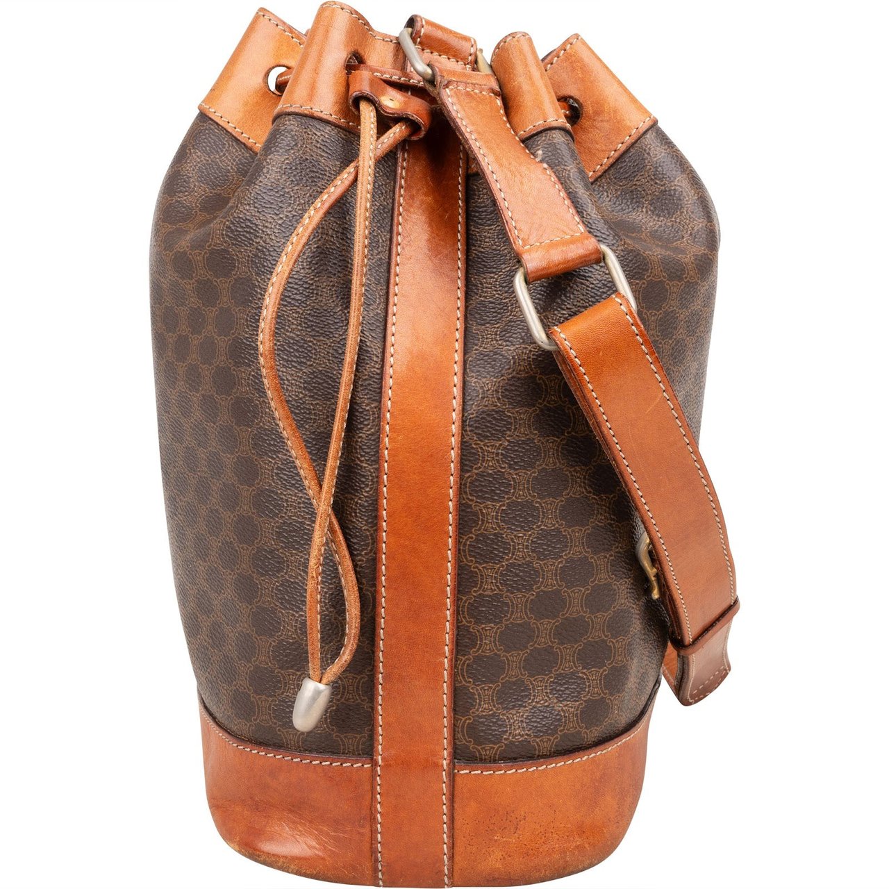 Celine Celine Macadam Monogram Bucket Shoulder Bag Bruin