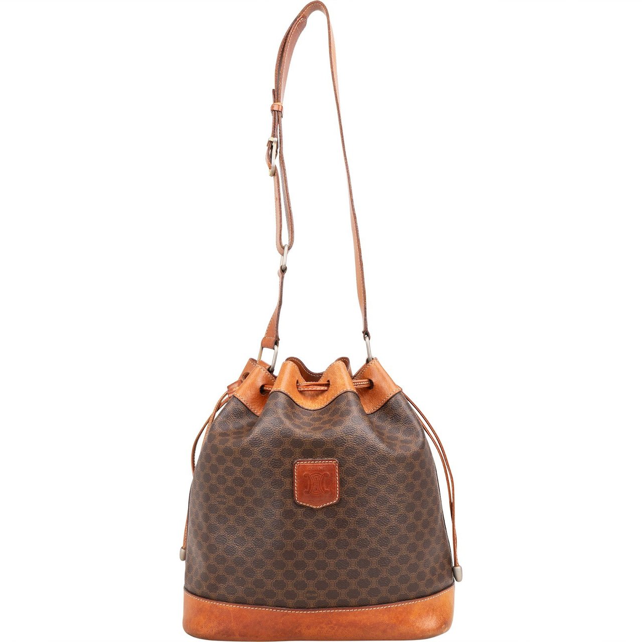 Celine Celine Macadam Monogram Bucket Shoulder Bag Bruin