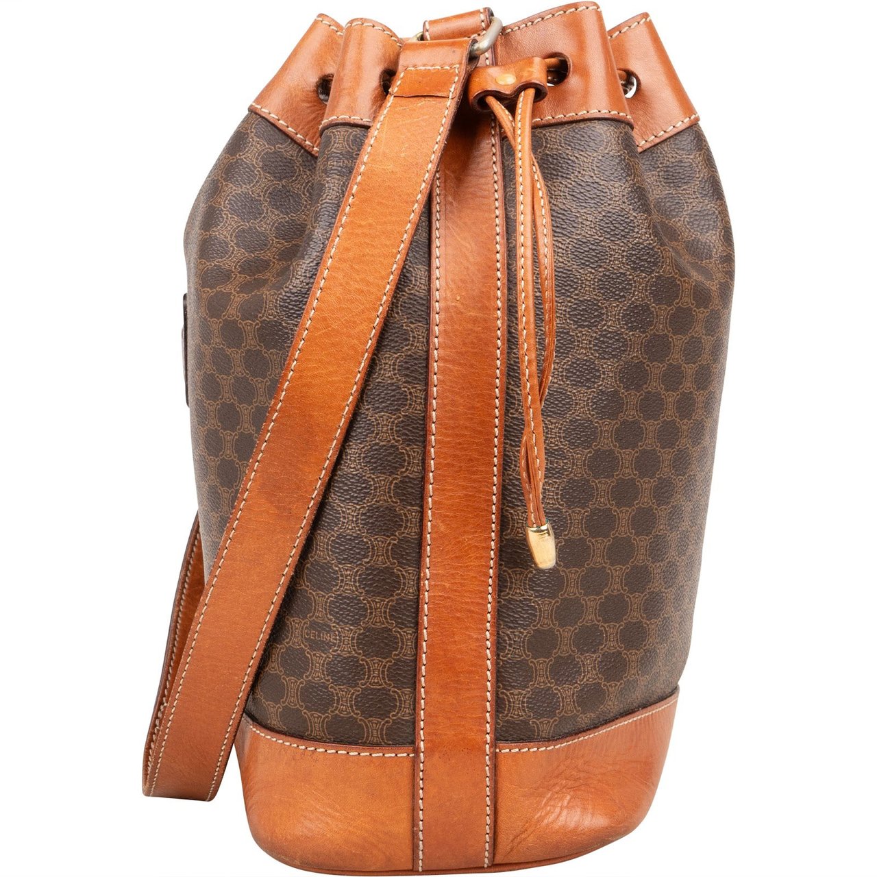 Celine Celine Macadam Monogram Bucket Shoulder Bag Bruin