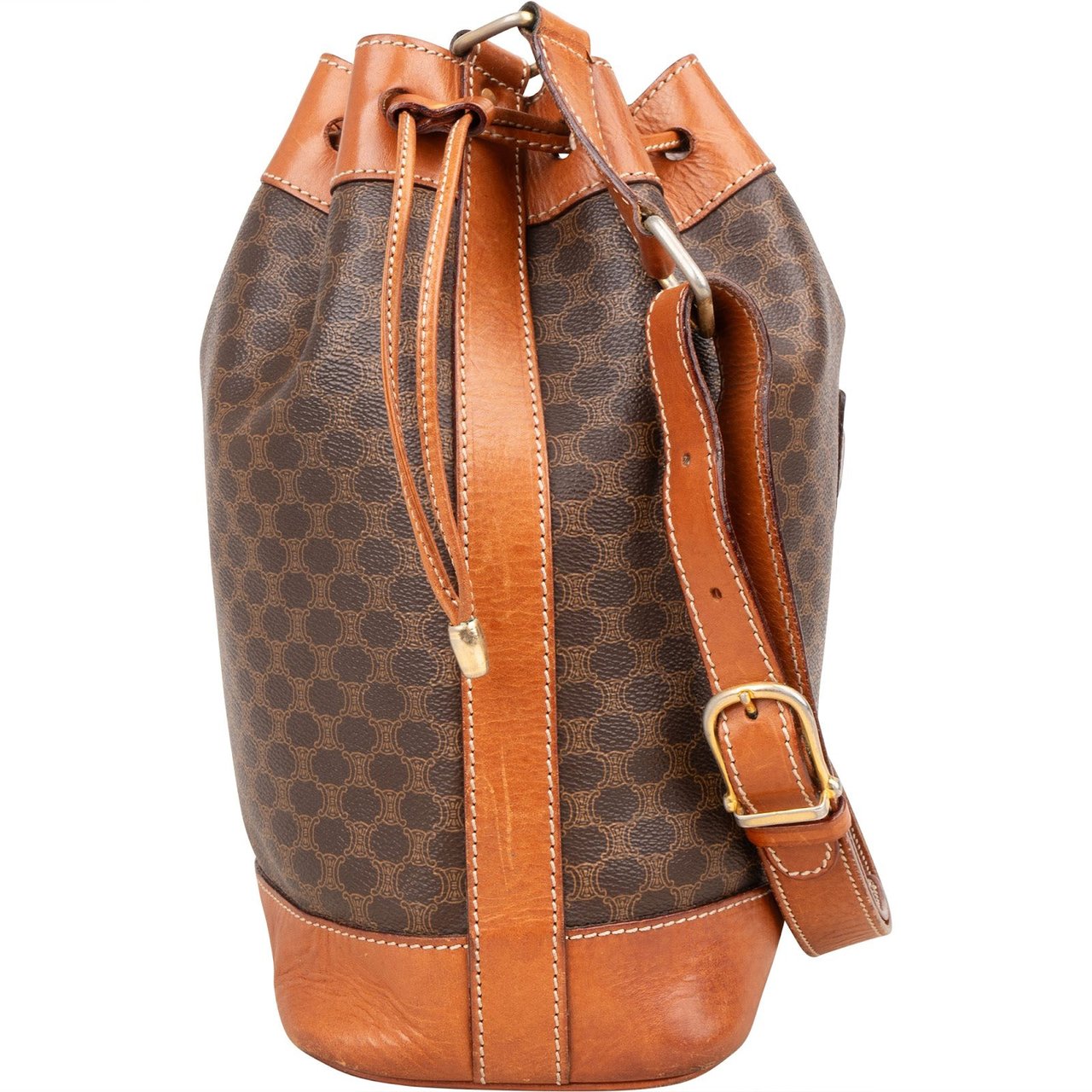 Celine Celine Macadam Monogram Bucket Shoulder Bag Bruin