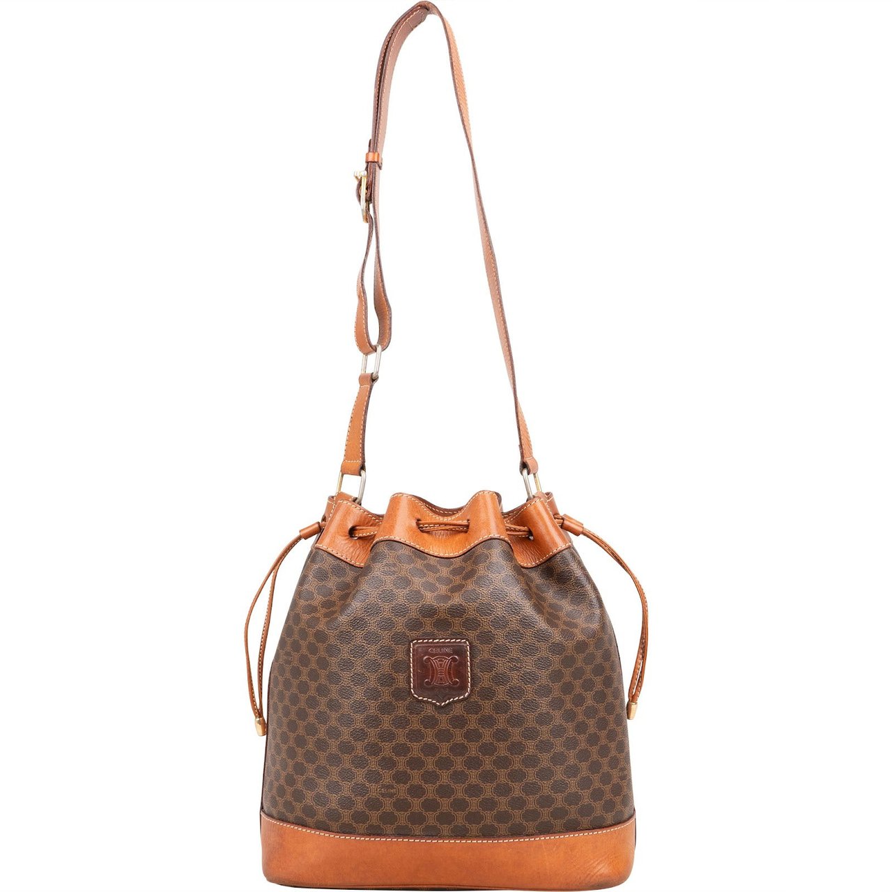 Celine Celine Macadam Monogram Bucket Shoulder Bag Bruin