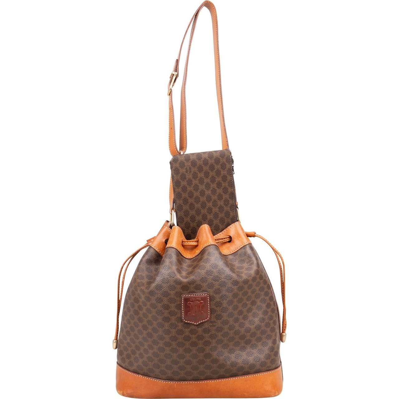 Celine Celine Macadam Monogram Bucket Shoulder Bag Bruin