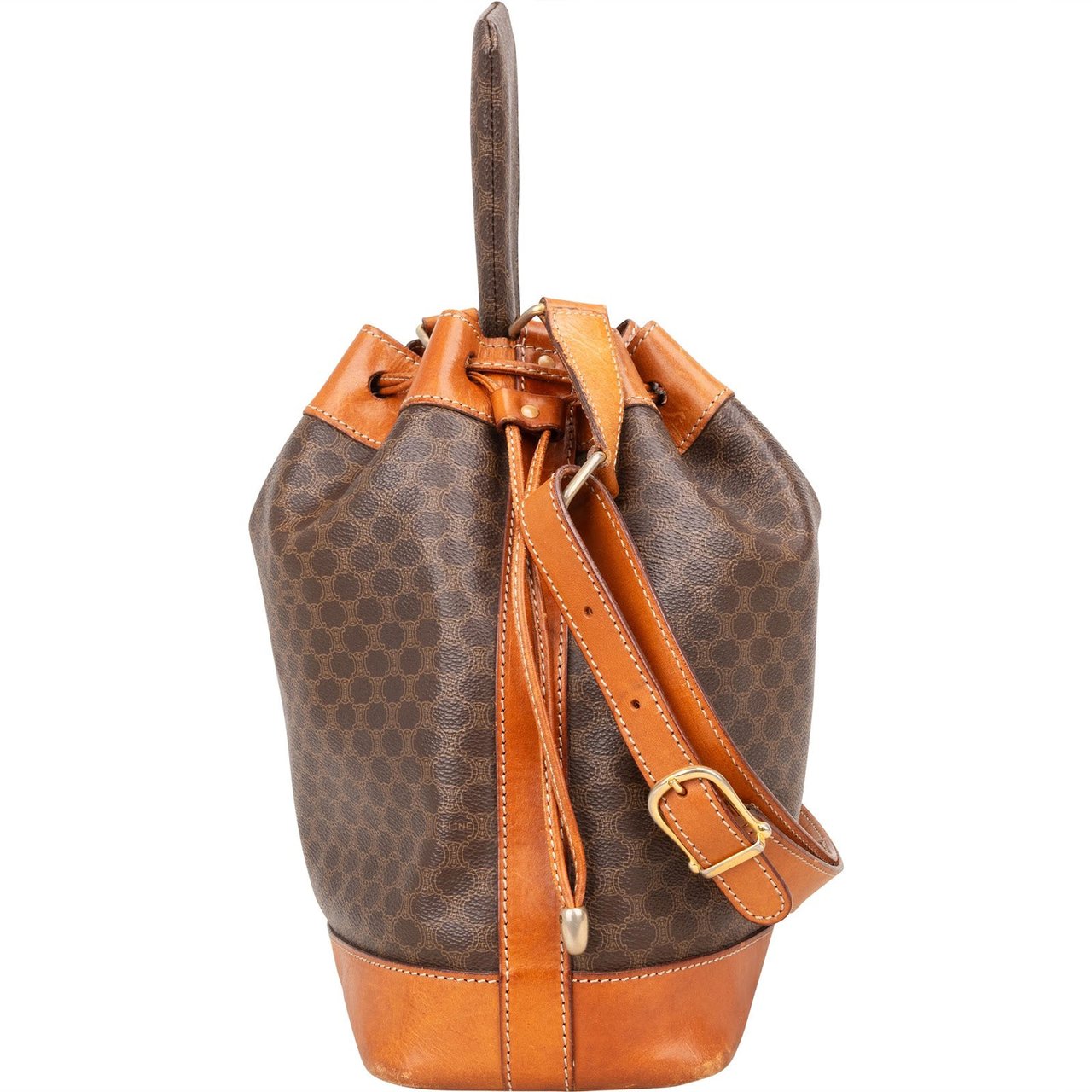 Celine Celine Macadam Monogram Bucket Shoulder Bag Bruin