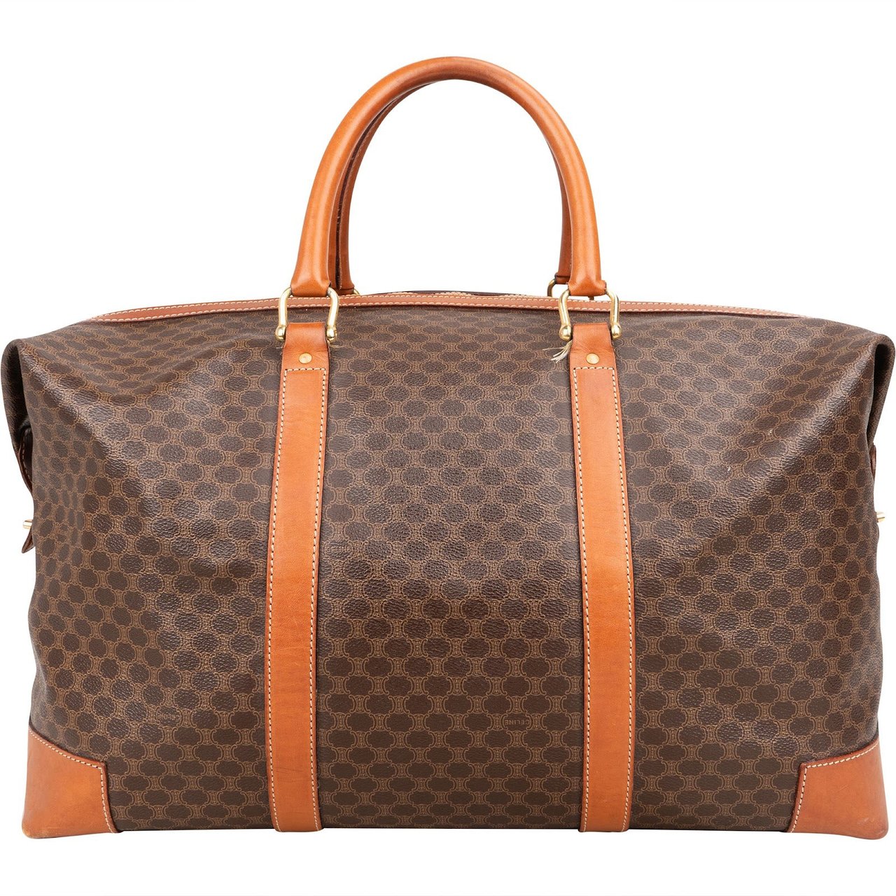 Celine Celine Macadam Canvas Vintage Travel Bag Bruin