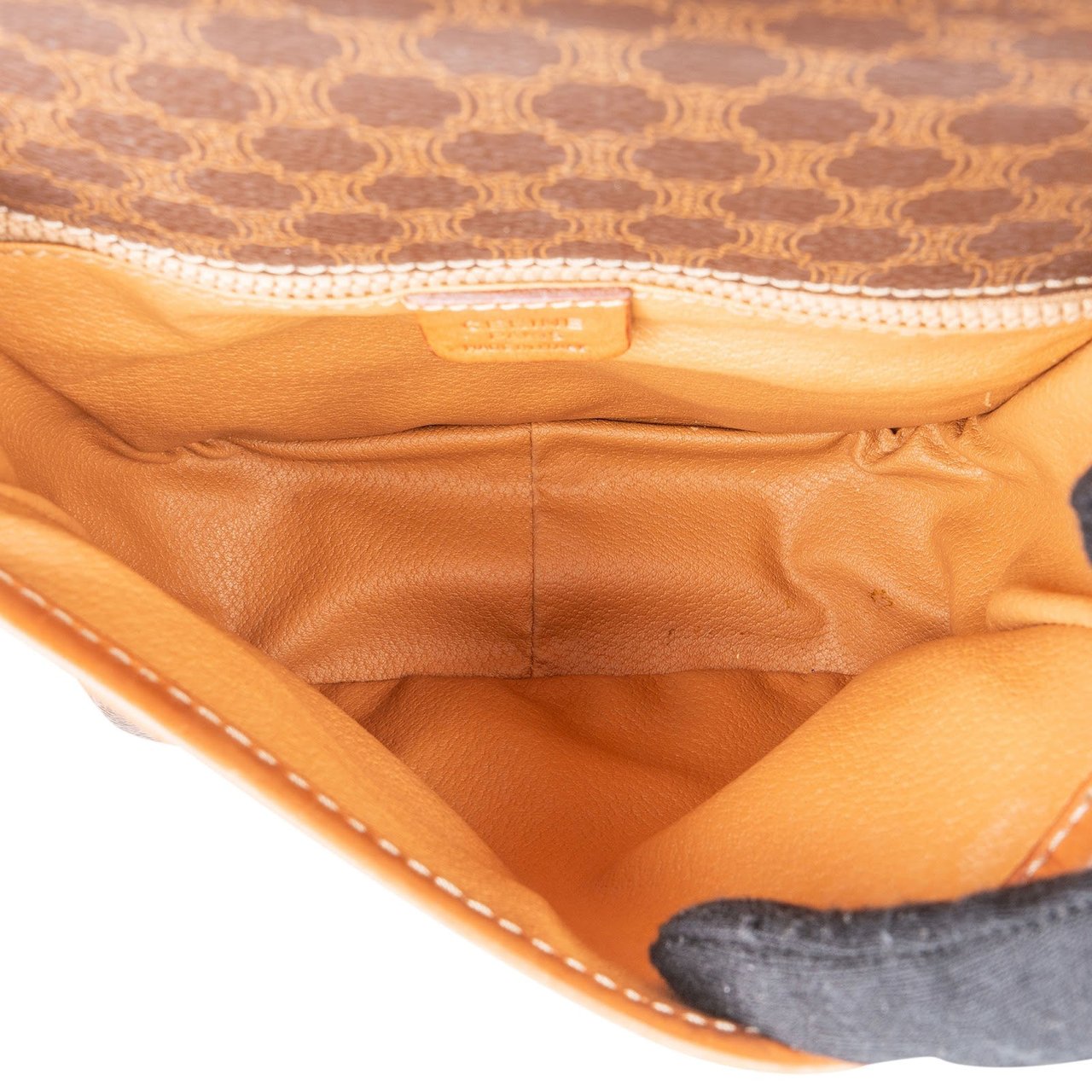 Celine Celine Macadam Canvas Flap Crossbody Bag Bruin